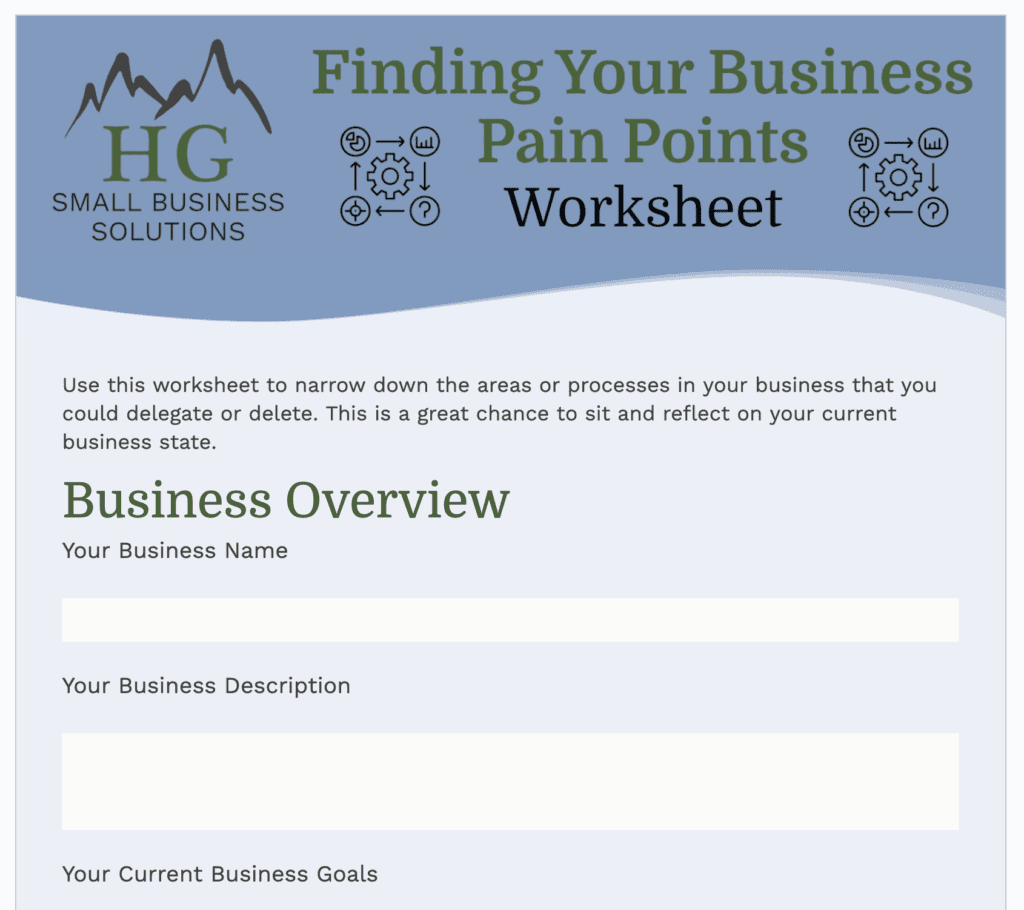 Pain Points Worksheet