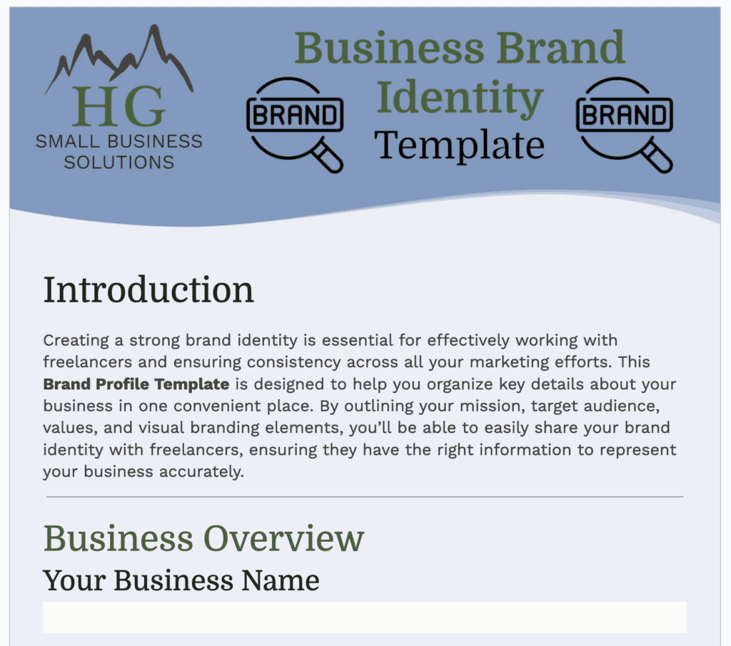 Business Brand Identity Template